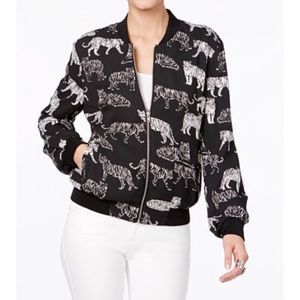 INC Tiger Print Bomber Jacket